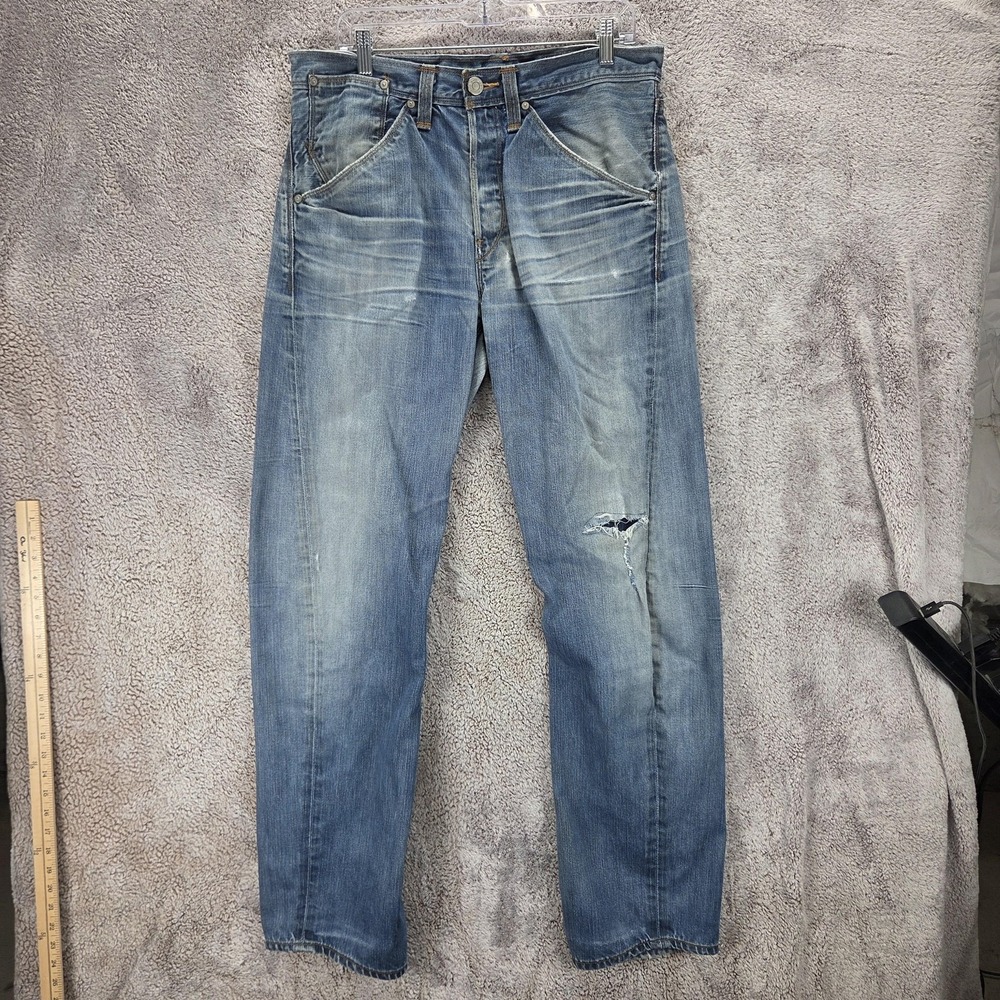 Vintage Levis Engineered Jeans Mens 33x34 Blue Twisted Button Fly Medium Wash